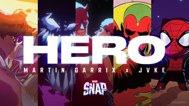 Marvel Snap — анимированный клип на песню Hero от Мартина Гаррикса и JVKE